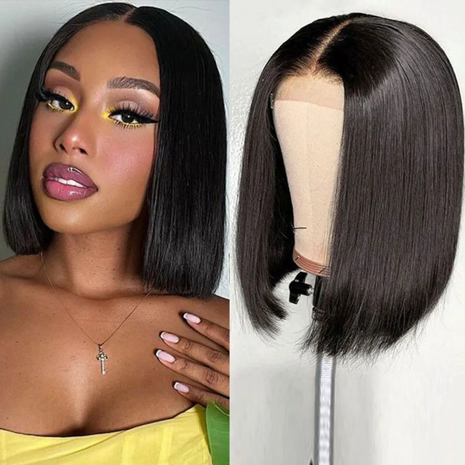 Straight Bob  Lace Front Human Hair Wigs