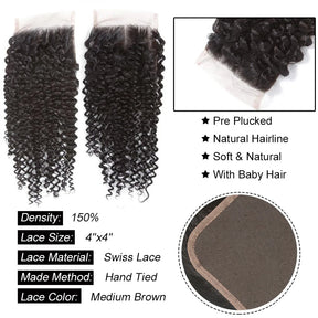 Deep Wave Human Hair Closure